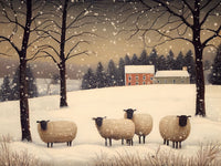 Sheep In Snowy Field - 5606