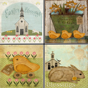 Prim Easter Coaster Set - 42116CS