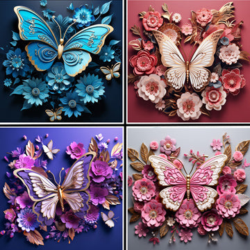 Paper Butterflies Coaster Set - 42140CS