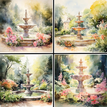 Floral Fountains Coaster Set - 42169CS