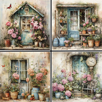 House & Flowers Coaster Set - 42171CS