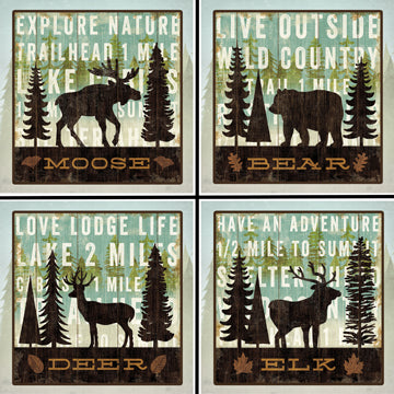 Lodge Animals Coaster Set - 42189CS