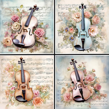 Floral Violins Coaster Set - 42203CS